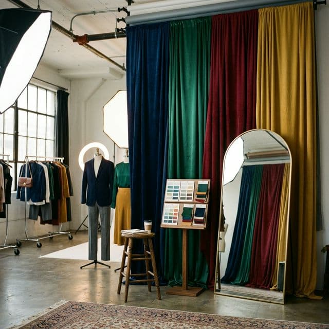 Professional editorial color theory setup